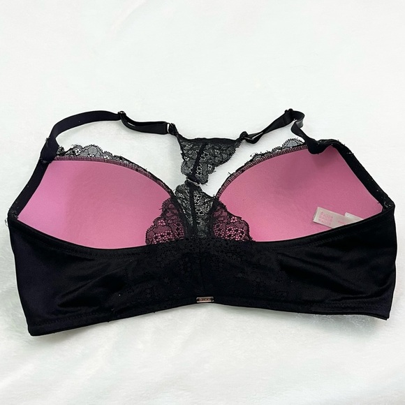 PINK Victoria’s Secret Black Lace Racerback Push-up Bra - Picture 6 of 8